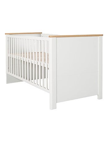 ROBA Cuna evolutiva Ava - 70x140 - Altura ajustable - 0 a 7 años - Blanco/decoración roble artesanal
