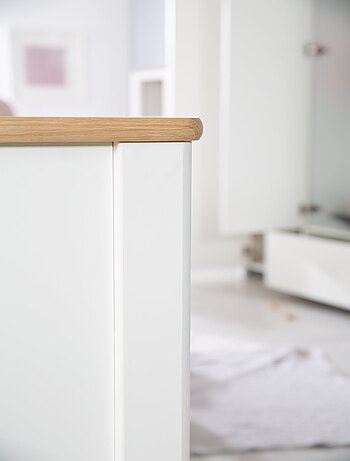 ROBA Cuna evolutiva Ava - 70x140 - Altura ajustable - 0 a 7 años - Blanco/decoración roble artesanal