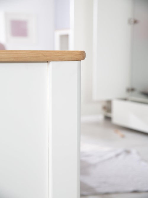 ROBA Cuna evolutiva Ava - 70x140 - Altura ajustable - 0 a 7 años - Blanco/decoración roble artesanal - Kiabi