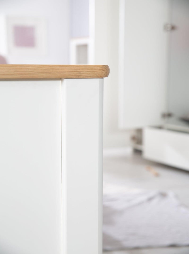 ROBA Cuna evolutiva Ava - 70x140 - Altura ajustable - 0 a 7 años - Blanco/decoración roble artesanal Blanco - Kiabi