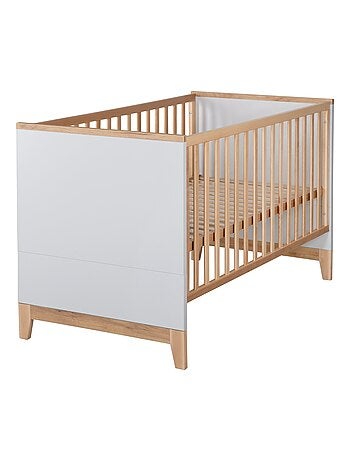 ROBA Cuna evolutiva "Caro" - 70x140 - Altura ajustable - 0 a 7 años - Gris claro/decoración madera