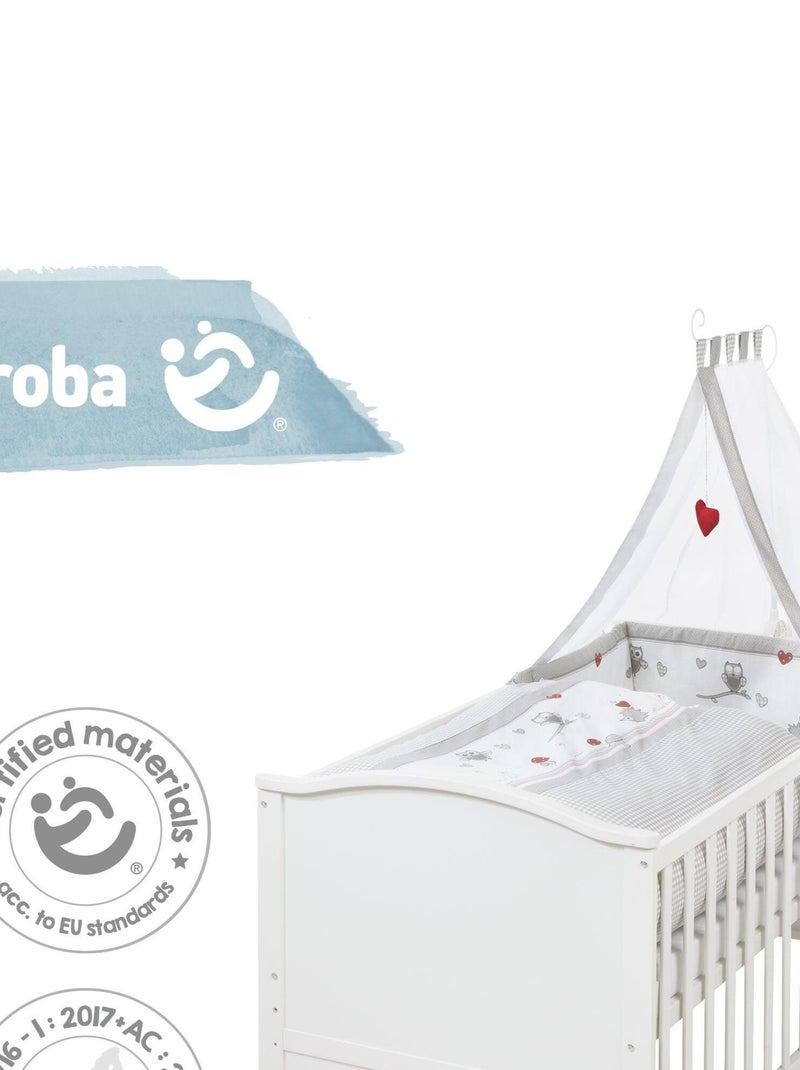 ROBA Cuna evolutiva completa "Adam & Eule" - 70x140 + equipamiento completo Blanco - Kiabi