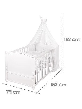 ROBA Cuna evolutiva completa "Fox & Bunny" - 70x140 + equipamiento completo