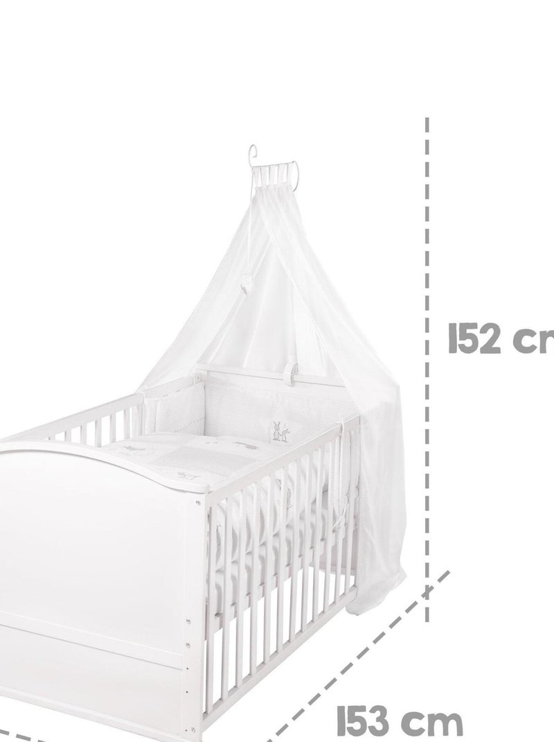 ROBA Cuna evolutiva completa "Fox & Bunny" - 70x140 + equipamiento completo Blanco - Kiabi