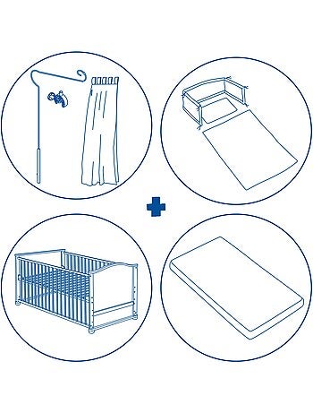ROBA Cuna evolutiva completa "Liebhabear" - 70x140 + equipamiento completo