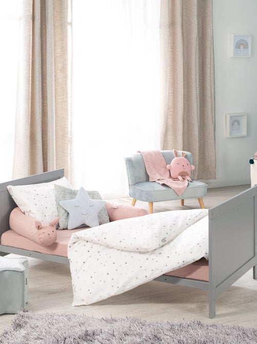 ROBA Cuna evolutiva completa "Sternenzauber" gris - 70x140 + equipamiento completo - Kiabi