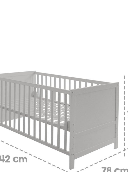 ROBA Cuna evolutiva completa "Sternenzauber" gris - 70x140 + equipamiento completo - Kiabi