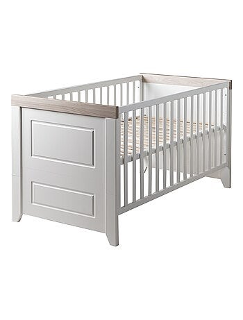 ROBA Cuna evolutiva "Felicia" - 70x140 - Convertible - Altura ajustable - Blanco/decoración Luna elm