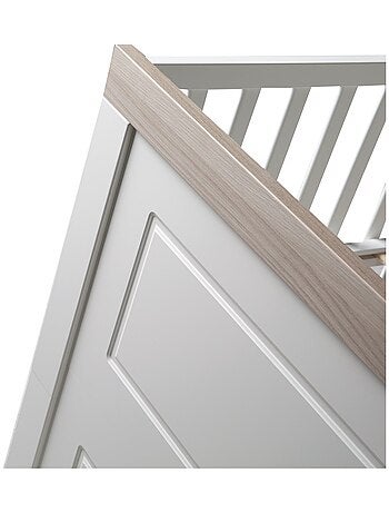 ROBA Cuna evolutiva "Felicia" - 70x140 - Convertible - Altura ajustable - Blanco/decoración Luna elm