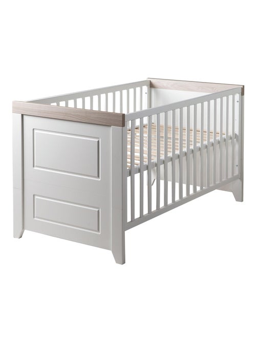 ROBA Cuna evolutiva "Felicia" - 70x140 - Convertible - Altura ajustable - Blanco/decoración Luna elm - Kiabi