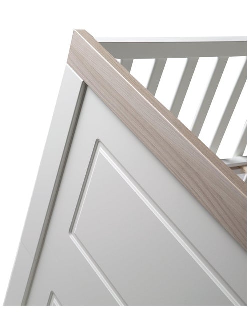 ROBA Cuna evolutiva "Felicia" - 70x140 - Convertible - Altura ajustable - Blanco/decoración Luna elm - Kiabi