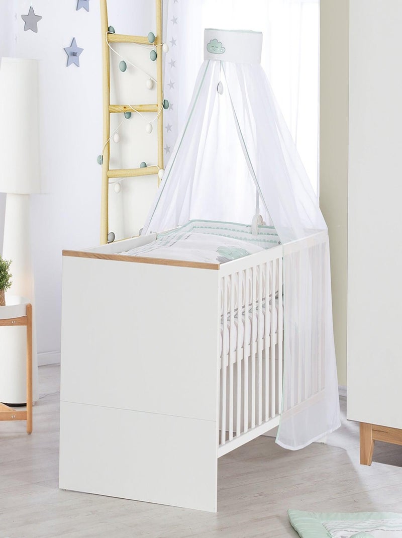 ROBA Cuna evolutiva "Finn" - 70x140 - Altura ajustable - 0 a 7 años - Blanco/decoración roble dorado Blanco Blanco - Kiabi