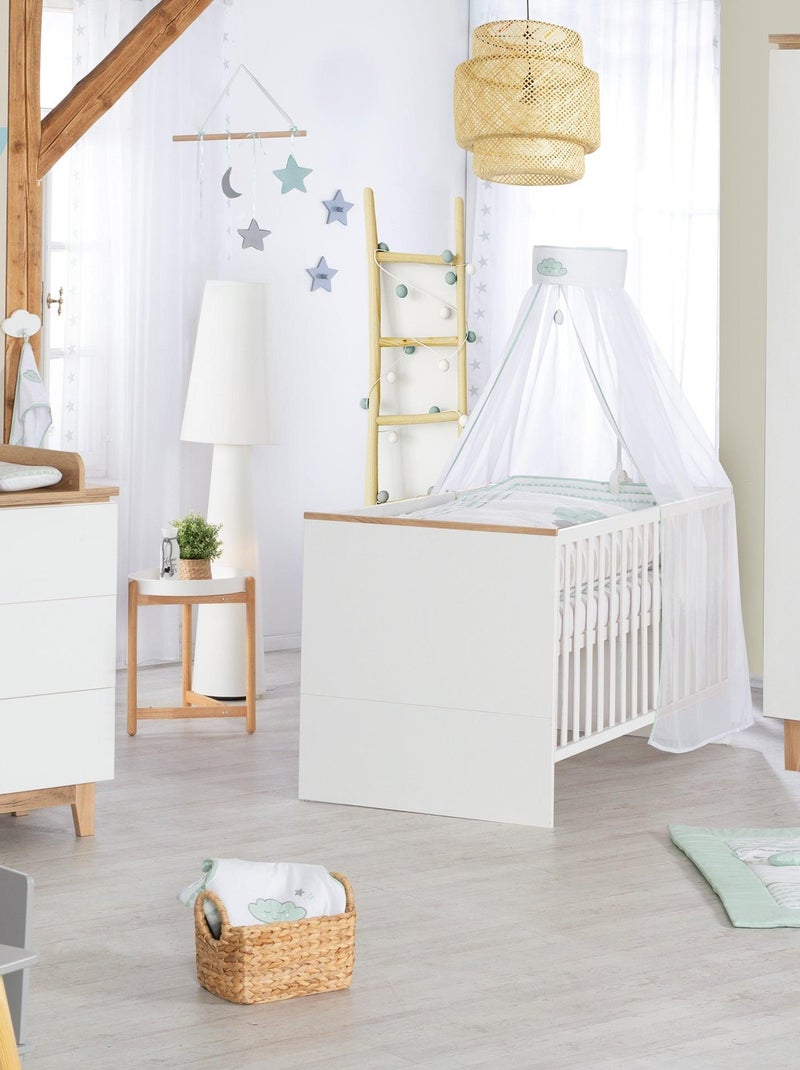 ROBA Cuna evolutiva "Finn" - 70x140 - Altura ajustable - 0 a 7 años - Blanco/decoración roble dorado Blanco Blanco - Kiabi