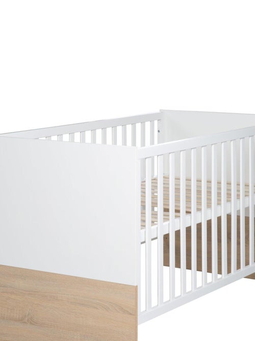 ROBA Cuna evolutiva "Gabriella" - 70x140 - altura ajustable - 0 a 7 años - blanco/decoración madera - Kiabi