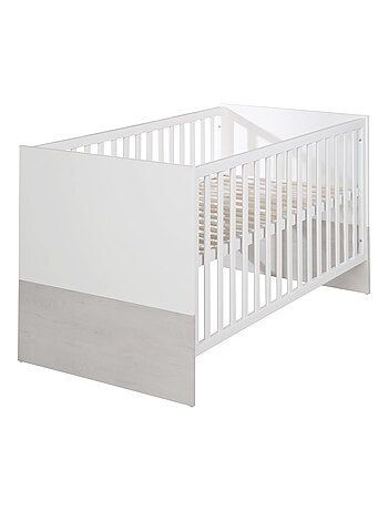 ROBA Cuna evolutiva "Julia" - 70x140 - Convertible - Altura ajustable - Blanco/roble blanqueado