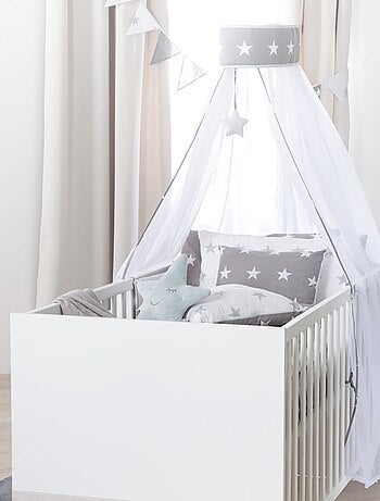 ROBA Cuna evolutiva "Julia" - 70x140 - Convertible - Altura ajustable - Blanco/roble blanqueado