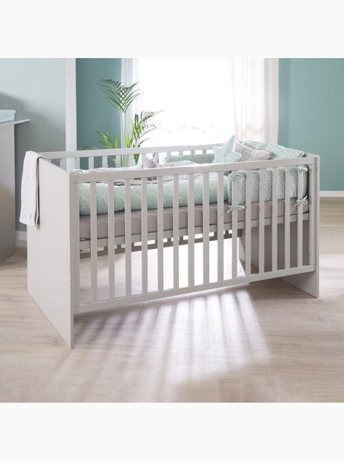 ROBA Cuna evolutiva Lea en madera - Convertible en cama junior - Altura ajustable - Gris claro - Kiabi