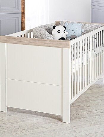 ROBA Cuna evolutiva "Lucy" - 70x140 - Altura ajustable - 0 a 7 años - Blanco/decoración 'Luna elm'