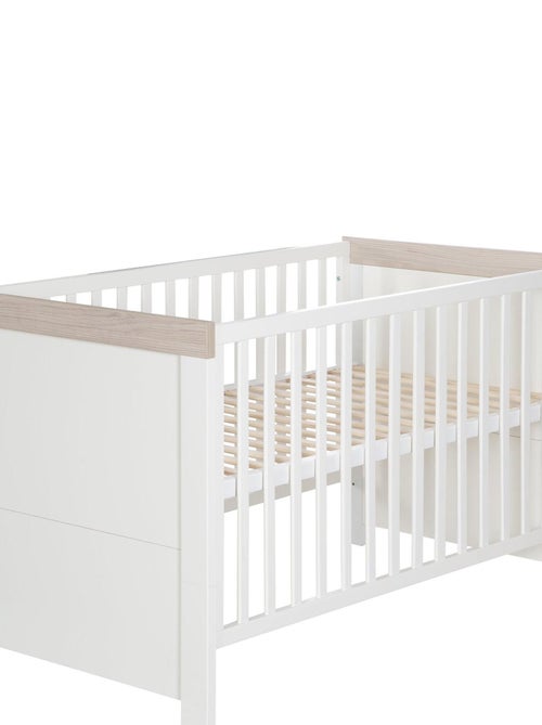 ROBA Cuna evolutiva "Lucy" - 70x140 - Altura ajustable - 0 a 7 años - Blanco/decoración 'Luna elm' - Kiabi