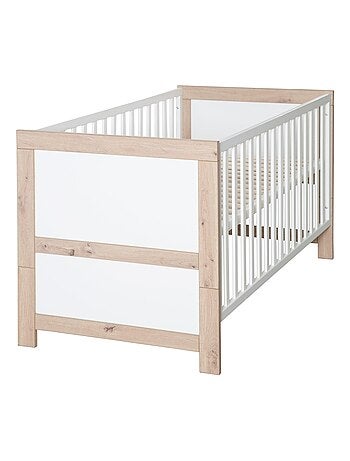 ROBA Cuna evolutiva Malo 70 x 140 cm - Aspecto marco en efecto roble / blanco