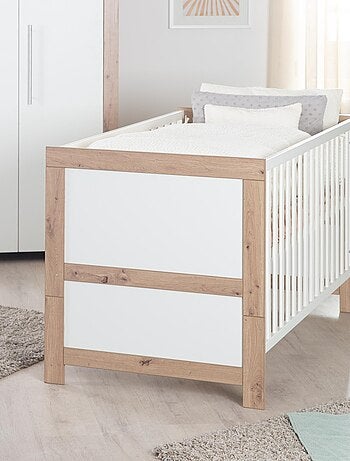 ROBA Cuna evolutiva Malo 70 x 140 cm - Aspecto marco en efecto roble / blanco