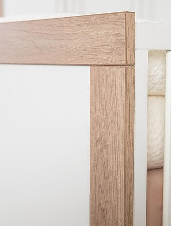 ROBA Cuna evolutiva Malo 70 x 140 cm - Aspecto marco en efecto roble / blanco
