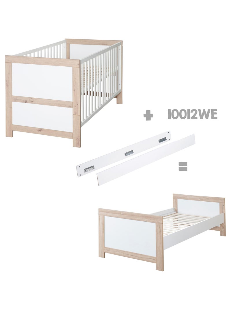 ROBA Cuna evolutiva Malo 70 x 140 cm - Aspecto marco en efecto roble / blanco Blanco - Kiabi