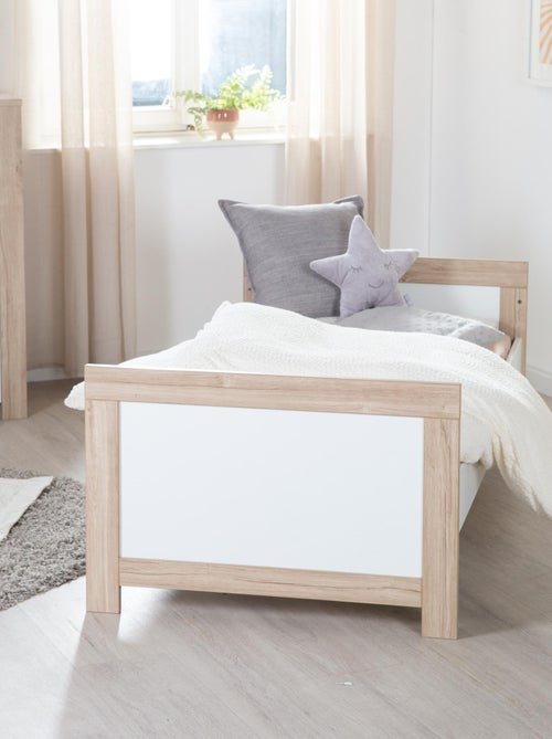 ROBA Cuna evolutiva Malo 70 x 140 cm - Aspecto marco en efecto roble / blanco - Kiabi