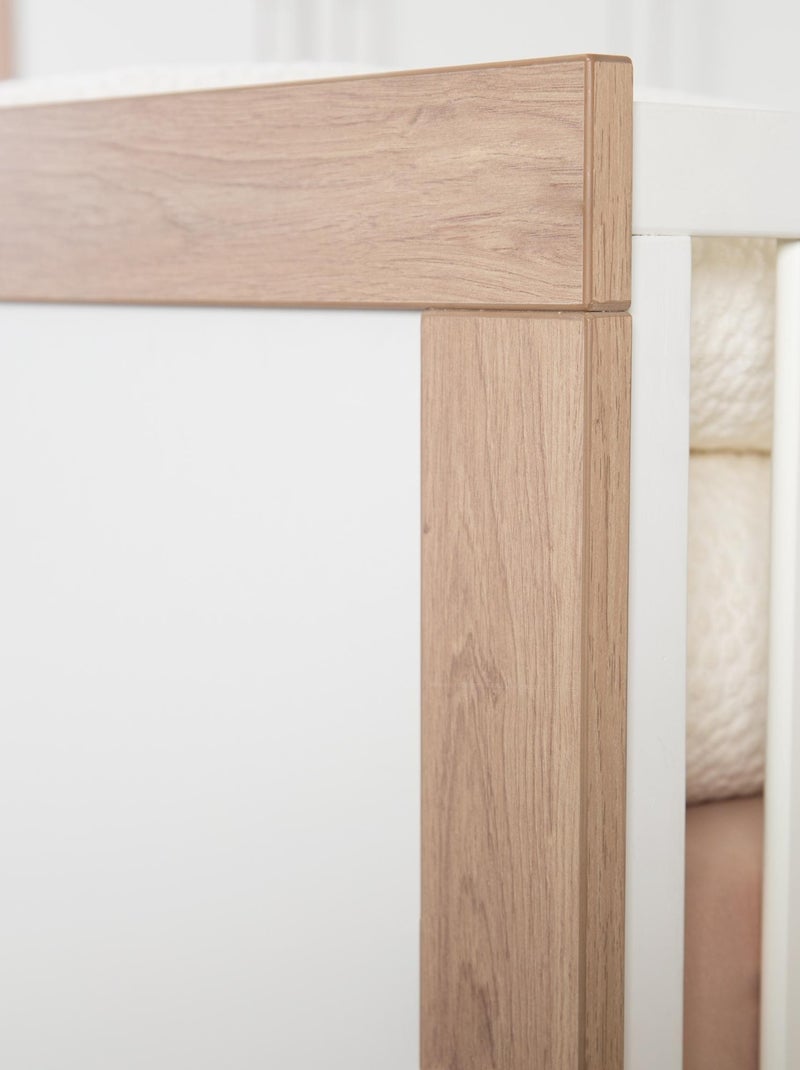 ROBA Cuna evolutiva Malo 70 x 140 cm - Aspecto marco en efecto roble / blanco Blanco - Kiabi