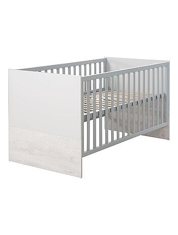 ROBA Cuna evolutiva "Maren 2" - 70x140 - Altura ajustable - 0 a 7 años - Gris claro/roble blanqueado