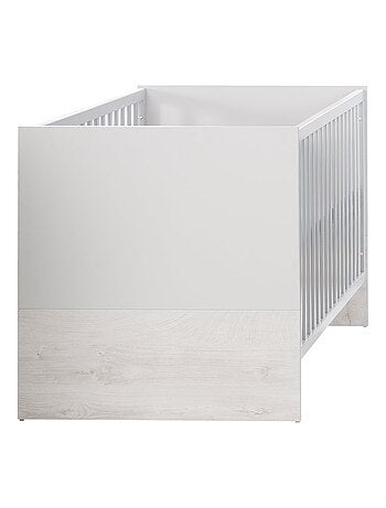 ROBA Cuna evolutiva "Maren 2" - 70x140 - Altura ajustable - 0 a 7 años - Gris claro/roble blanqueado