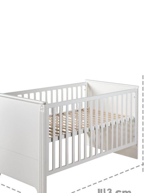 ROBA Cuna evolutiva "Maxi" - 70x140 - Convertible - Altura ajustable - Blanco - Kiabi