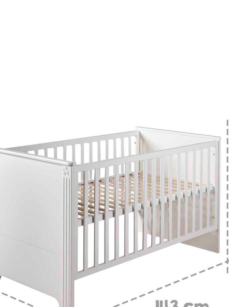 ROBA Cuna evolutiva "Maxi" - 70x140 - Convertible - Altura ajustable - Blanco Blanco - Kiabi