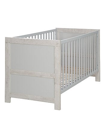 ROBA Cuna evolutiva "Mila" - 70x140 - Altura ajustable - 0 a 7 años - Gris claro/roble blanqueado