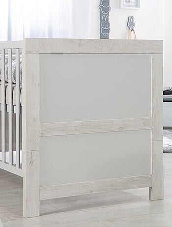 ROBA Cuna evolutiva "Mila" - 70x140 - Altura ajustable - 0 a 7 años - Gris claro/roble blanqueado