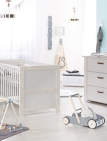 ROBA Cuna evolutiva "Mila" - 70x140 - Altura ajustable - 0 a 7 años - Gris claro/roble blanqueado
