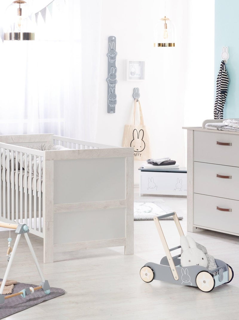 ROBA Cuna evolutiva "Mila" - 70x140 - Altura ajustable - 0 a 7 años - Gris claro/roble blanqueado Gris claro - Kiabi
