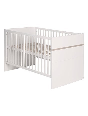 ROBA Cuna evolutiva "Moritz" - 70x140 - convertible - altura ajustable - blanco/decoración Luna elm