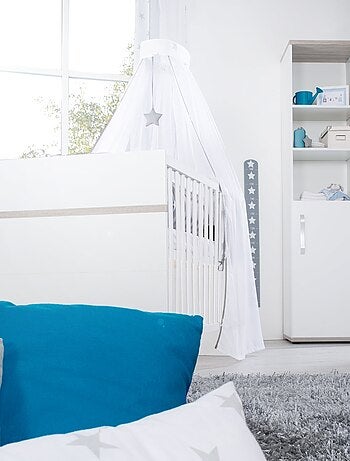 ROBA Cuna evolutiva "Moritz" - 70x140 - convertible - altura ajustable - blanco/decoración Luna elm