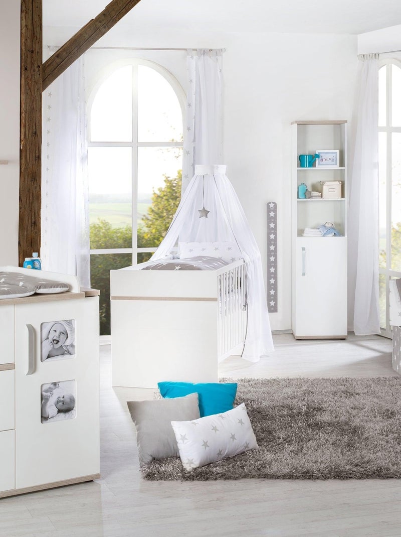 ROBA Cuna evolutiva "Moritz" - 70x140 - convertible - altura ajustable - blanco/decoración Luna elm Blanco - Kiabi