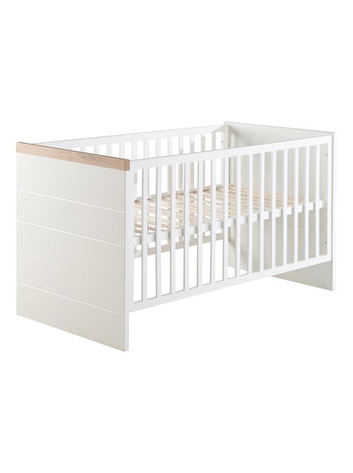 ROBA Cuna evolutiva "Nele" - 70x140 - Altura ajustable - 0 a 7 años - Blanco/decoración - Kiabi