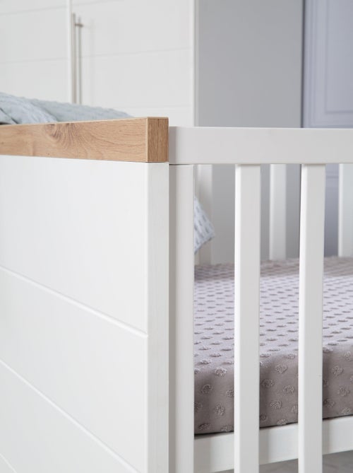 ROBA Cuna evolutiva "Nele" - 70x140 - Altura ajustable - 0 a 7 años - Blanco/decoración - Kiabi