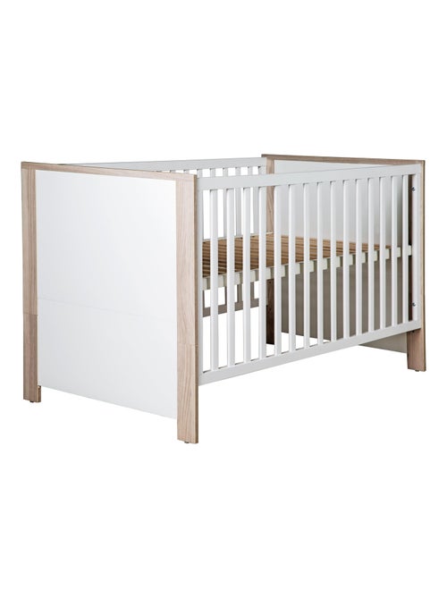 ROBA Cuna evolutiva "Olaf" - 70x140 - Altura ajustable - 3 barrotes extraíbles - decoración madera - Kiabi