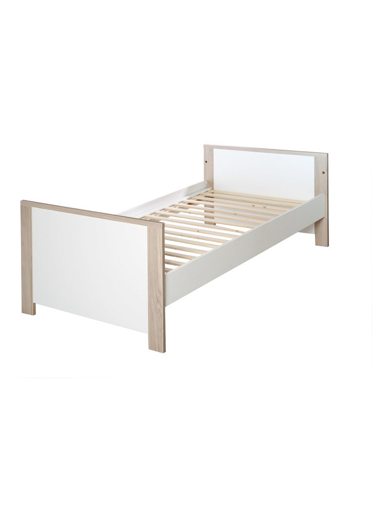 ROBA Cuna evolutiva "Olaf" - 70x140 - Altura ajustable - 3 barrotes extraíbles - decoración madera Blanco - Kiabi