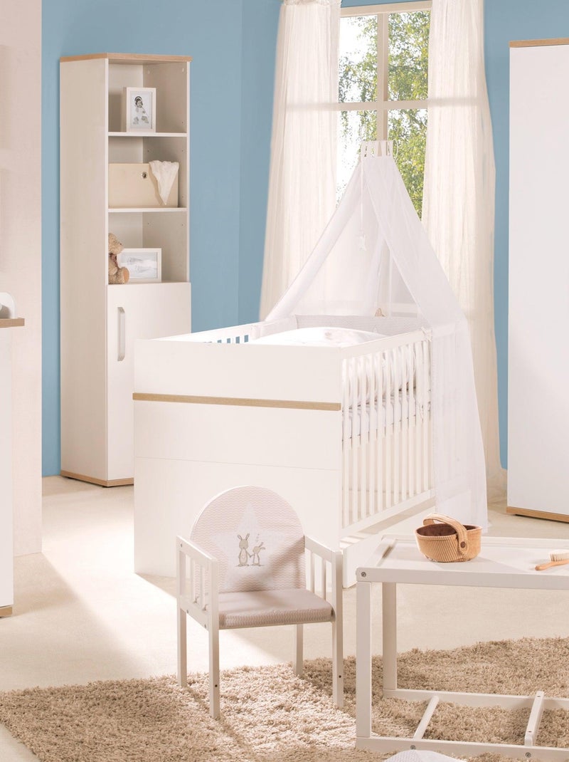 ROBA Cuna evolutiva "Pia" - 70x140 - convertible - altura ajustable - blanco/decoración 'San Remo' Blanco - Kiabi
