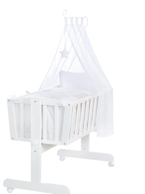 ROBA Cuna Fox & Bunny - 40 x 90 cm + equipamiento completo - madera lacada blanca - Kiabi