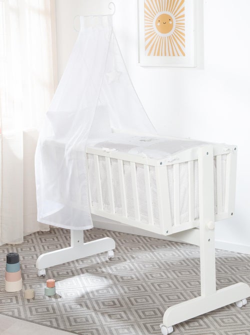 ROBA Cuna Fox & Bunny - 40 x 90 cm + equipamiento completo - madera lacada blanca - Kiabi