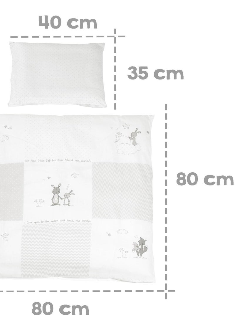ROBA Cuna Fox & Bunny - 40 x 90 cm + equipamiento completo - madera lacada blanca Blanco - Kiabi