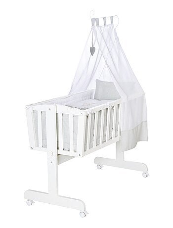 ROBA Cuna Heartbreaker 40x90 cm + equipamiento completo - madera lacada blanca
