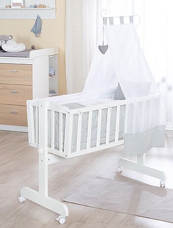 ROBA Cuna Heartbreaker 40x90 cm + equipamiento completo - madera lacada blanca